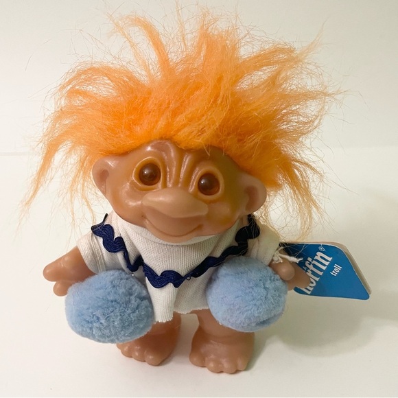Vtg 1986 Dam Nordic Troll Orange Hair Troll Doll - Picture 2 of 16